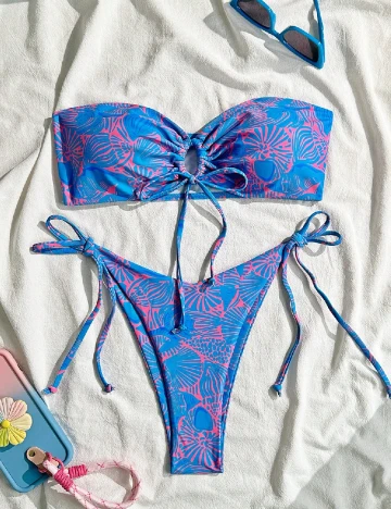 Costum de baie SHEIN, albastru/roz Albastru