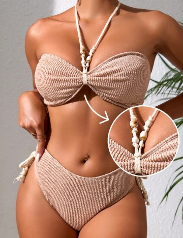 
						Costum de baie SHEIN, crem