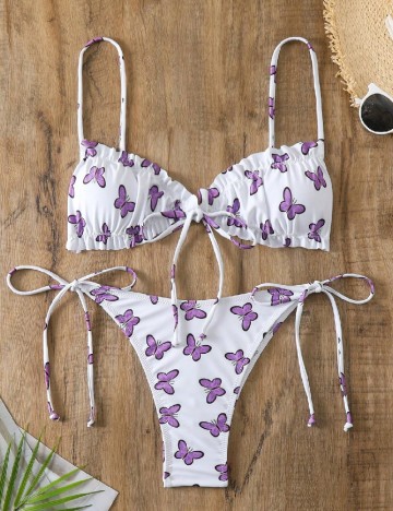 
						Costum de baie SHEIN, alb