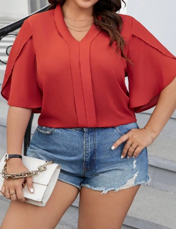 Bluza SHEIN CURVE, caramiziu Portocaliu