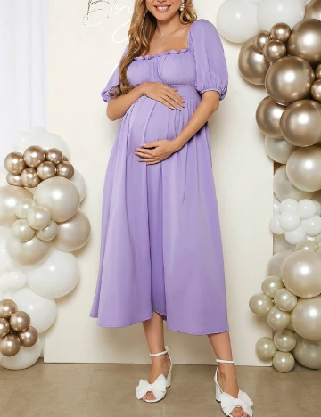 Rochie lunga SHEIN Maternity, mov Mov