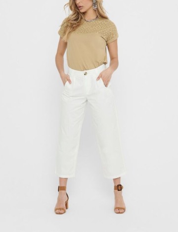 Pantaloni Jacqueline de Yong, alb, 38