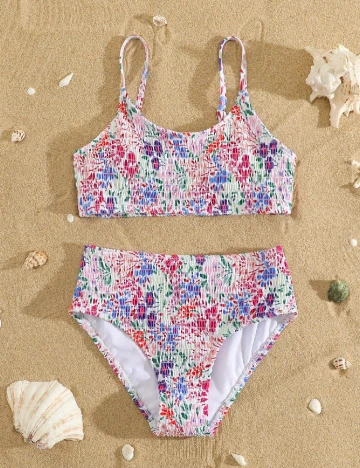 Costum de baie SHEIN, floral print Floral print