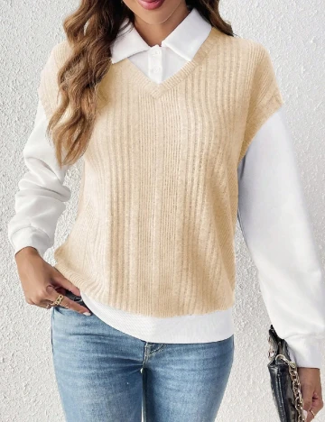 Bluza SHEIN, crem/alb
