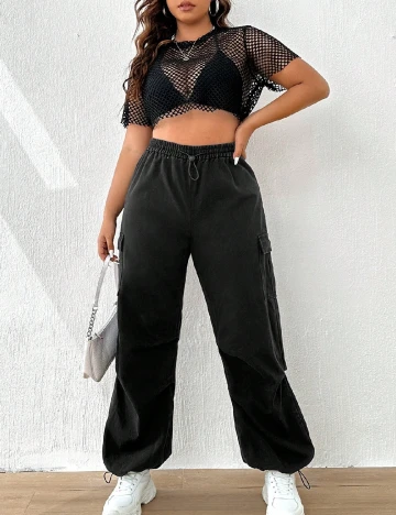 Pantaloni SHEIN CURVE, negru