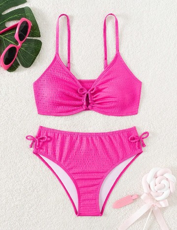 
						Costum de baie Shein Kids, roz