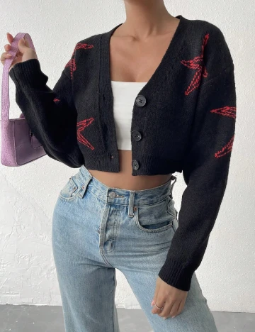 Cardigan SHEIN, negru Negru