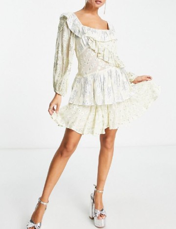 
						Rochie scurta ASOS, crem
