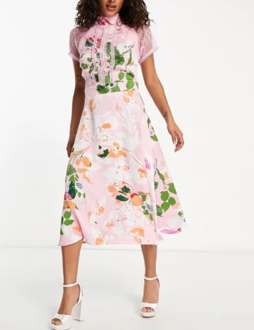 Rochie medie Liquorish, roz