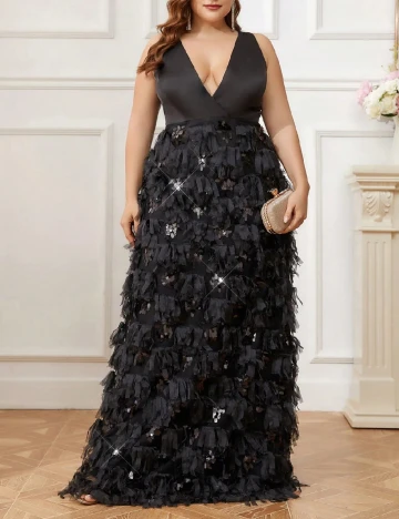 Rochie lunga SHEIN CURVE, negru