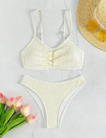 Costum de baie SHEIN, ecru