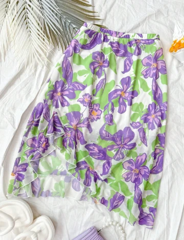 Fusta SHEIN CURVE, floral print