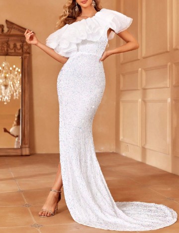 
						Rochie lunga Faeriesty, alb