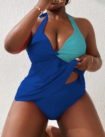 Costum de baie SHEIN CURVE, albastru