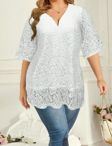 
						Bluza SHEIN CURVE, alb