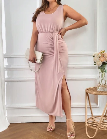 Rochie lunga SHEIN CURVE, roz pudra Roz