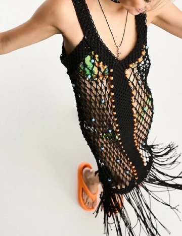 Rochie de plaja Reclaimed Vintage, negru Negru