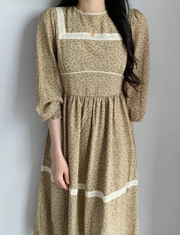Rochie lunga Dazy, crem Crem