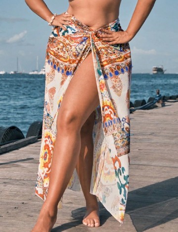 
						Fusta de plaja SHEIN CURVE, mix culori