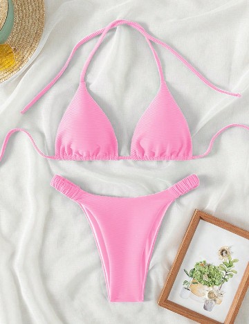 
						Costum de baie SHEIN, roz