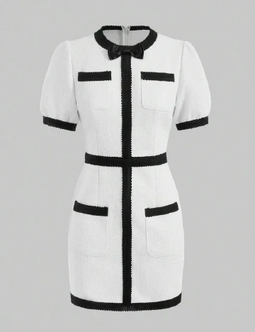Rochie scurta SHEIN, alb Albastru