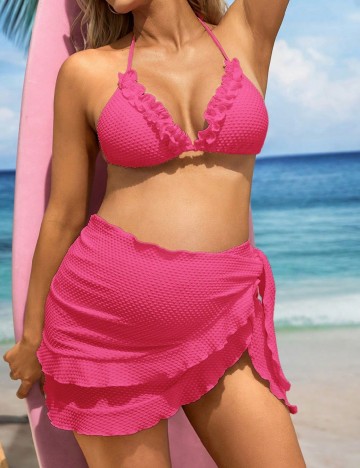 
						Costum de baie SHEIN Maternity, roz