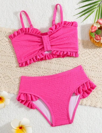 
						Costum de baie Shein Kids, roz