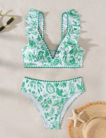 
						Costum de baie SHEIN, verde