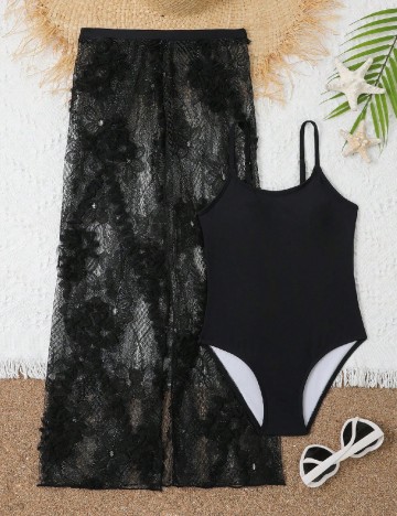 
						Costum de baie Shein Kids, negru