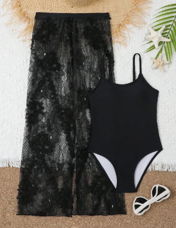 Costum de baie Shein Kids, negru