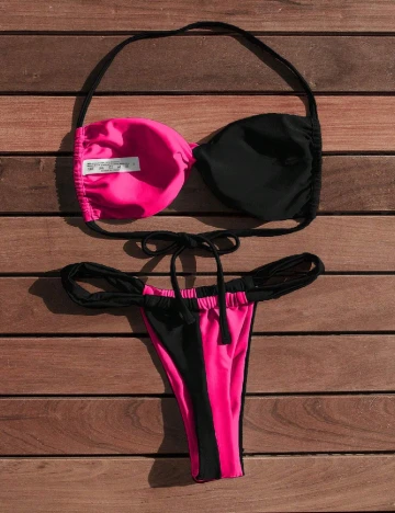 Costum de baie SHEIN, negru/roz Negru