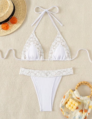 
						Costum de baie SHEIN, alb