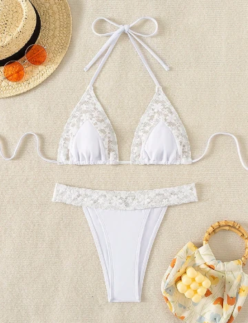 Costum de baie SHEIN, alb Alb