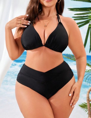 
						Costum de baie SHEIN CURVE, negru