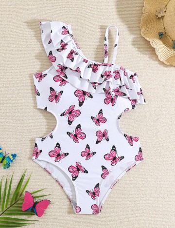 
						Costum de baie Shein Kids, alb