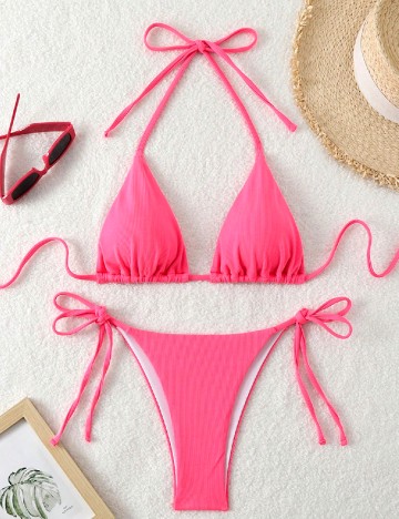 
						Costum de baie SHEIN, roz