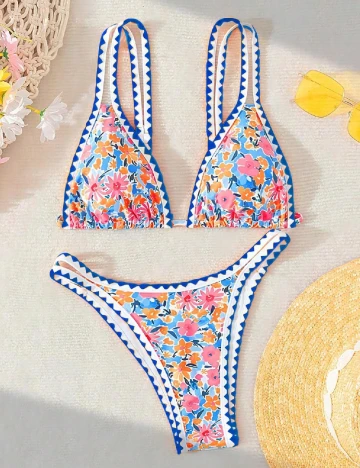 Costum de baie SHEIN, floral print Floral print