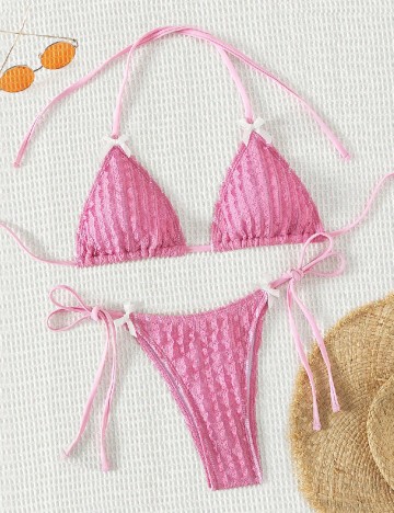 
						Costum de baie SHEIN, roz