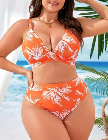 Costum de baie SHEIN CURVE, portocaliu Portocaliu