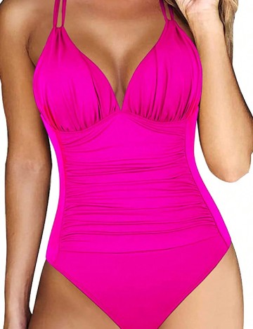 
						Costum de baie SHEIN, magenta