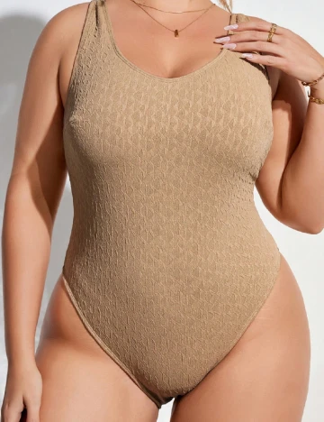 Costum de baie SHEIN CURVE, maro