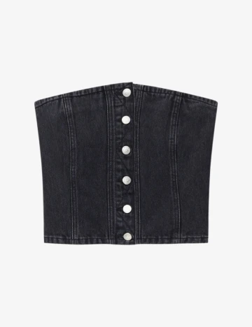 Top Pull&Bear, negru Negru