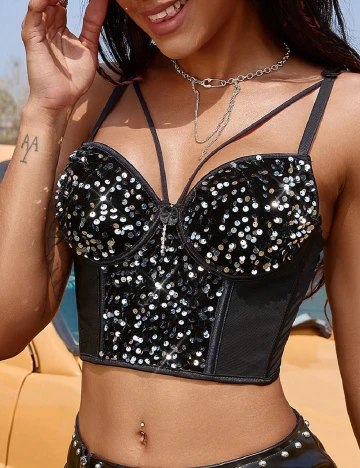 Top SHEIN, negru