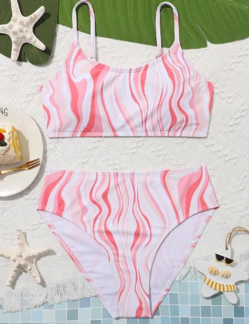 Costum de baie Shein Kids, roz