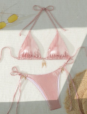 
						Costum de baie SHEIN, roz