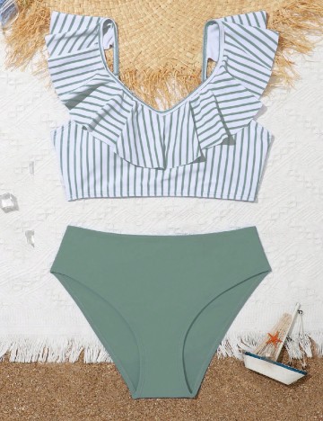 
						Costum de baie Shein Kids, verde