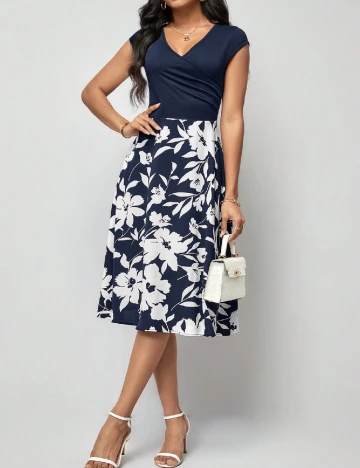 Rochie medie SHEIN, bleumarin inchis