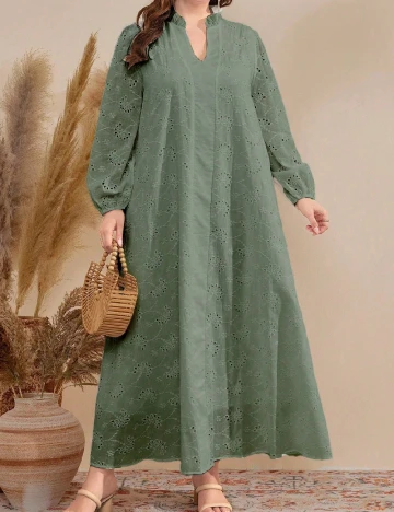Rochie lunga SHEIN CURVE, verde Verde