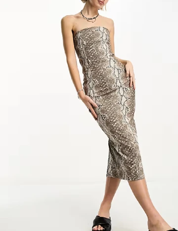 Rochie medie COLLUSION, imprimeu sarpe Animal print