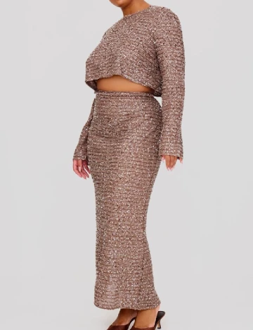 Top PRETTYLITTLETHING Plus Size, maro Maro